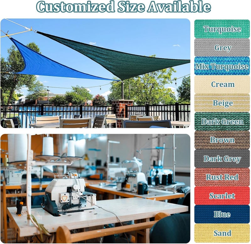 Shade&Beyond 8'x10' Sun Shade Sails Canopy Rectangle Sand 185GSM Shade Sail for Patio Deck Yard Backyard, (We Make Custom Size) - Image 2
